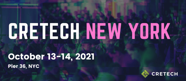 logo for the CRETech NYC 2021 conference to discuss commercial real estate technology solutions